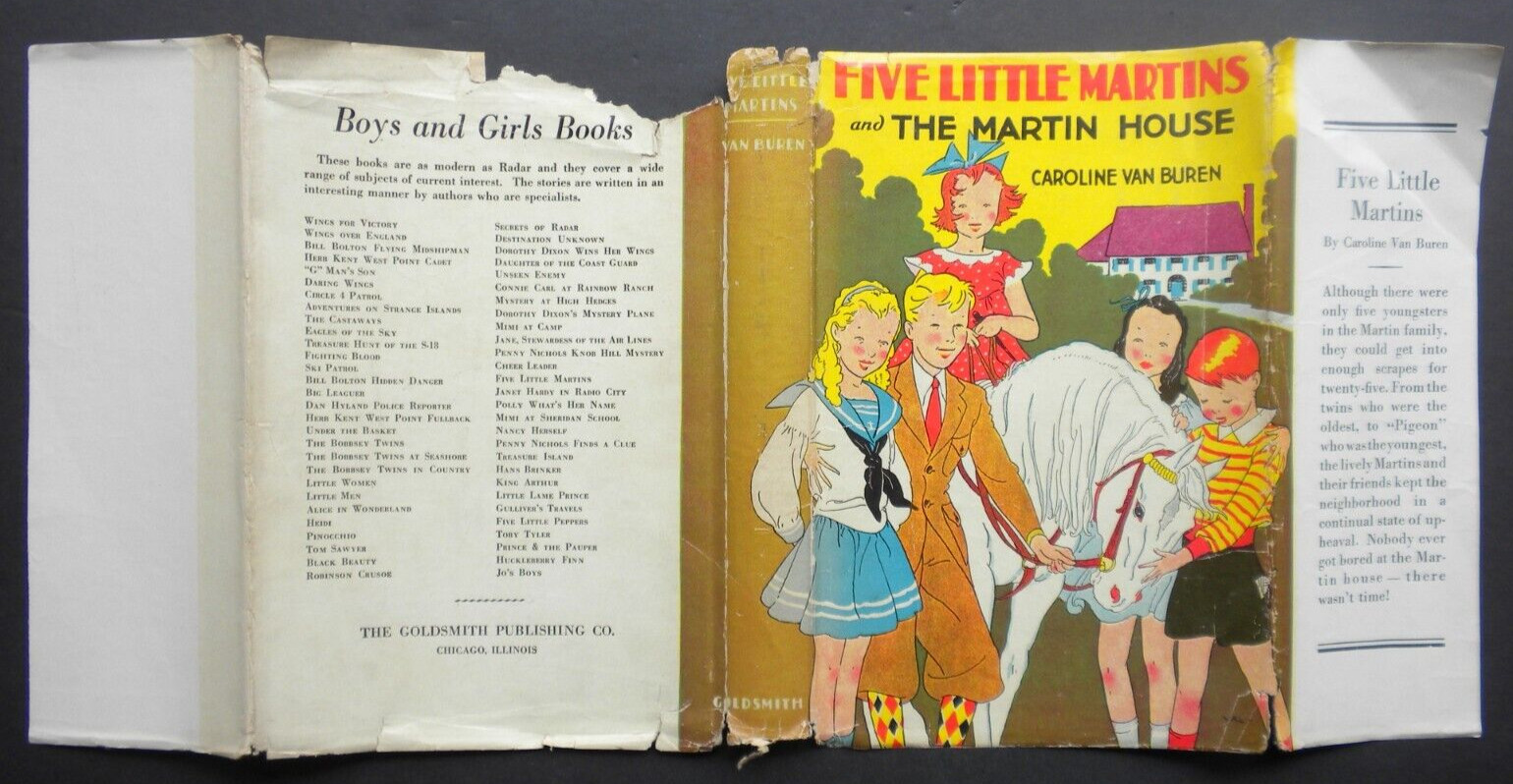 FIVE LITTLE MARTINS Caroline Van Buren 1936 Children&rsquo;s adventure novel 244 pages