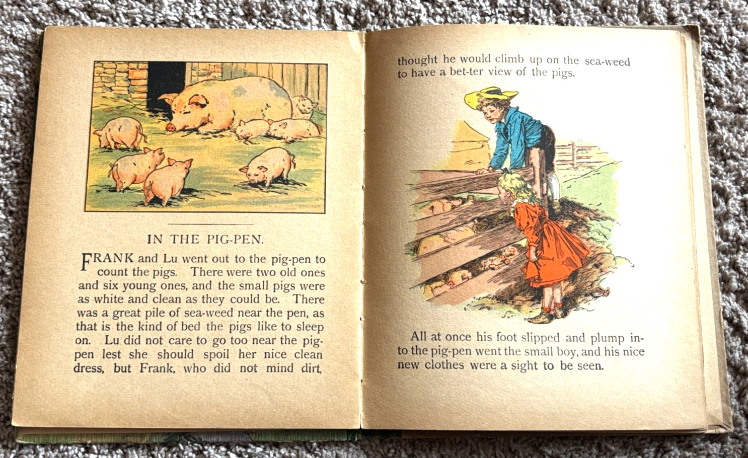 Antique Children&rsquo;s Illustrated Book Rainy Day Stories Mcloughlin Brothers 1800&rsquo;s