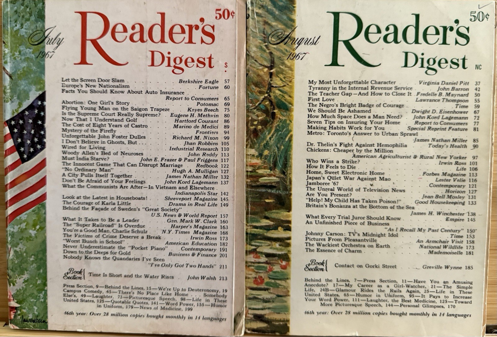 1967 July August (2) READER&rsquo;S DIGEST MAGAZINE Vintage History Short Stories