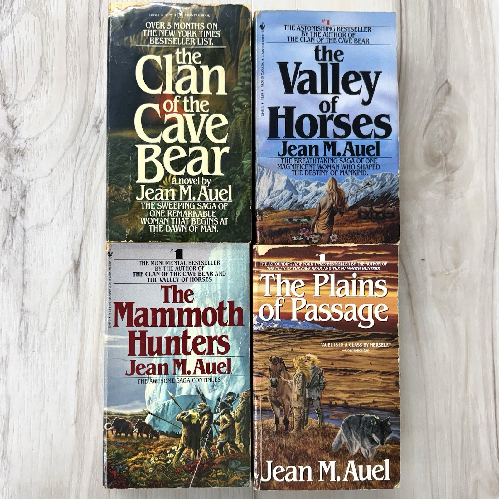 VTG 80s Lot 4 Earth&rsquo;s Children Series Paperback Books by Jean M Auel Bantam