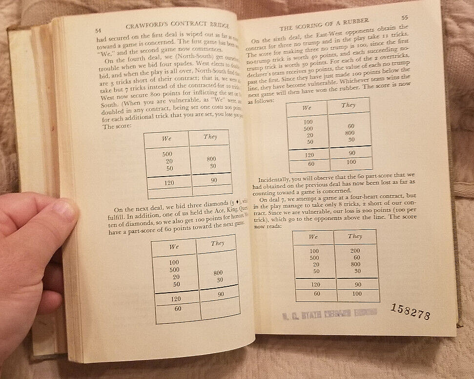 HC BOOK: 1953 CRAWFORD&rsquo;S CONTRACT BRIDGE Vintage Card Playing Hardcover