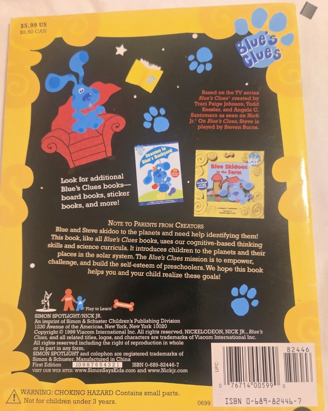 Vintage Blue&rsquo;s Clues Book Bundle – New « Amazing Body » & VGUC « Skidoo to Planets »