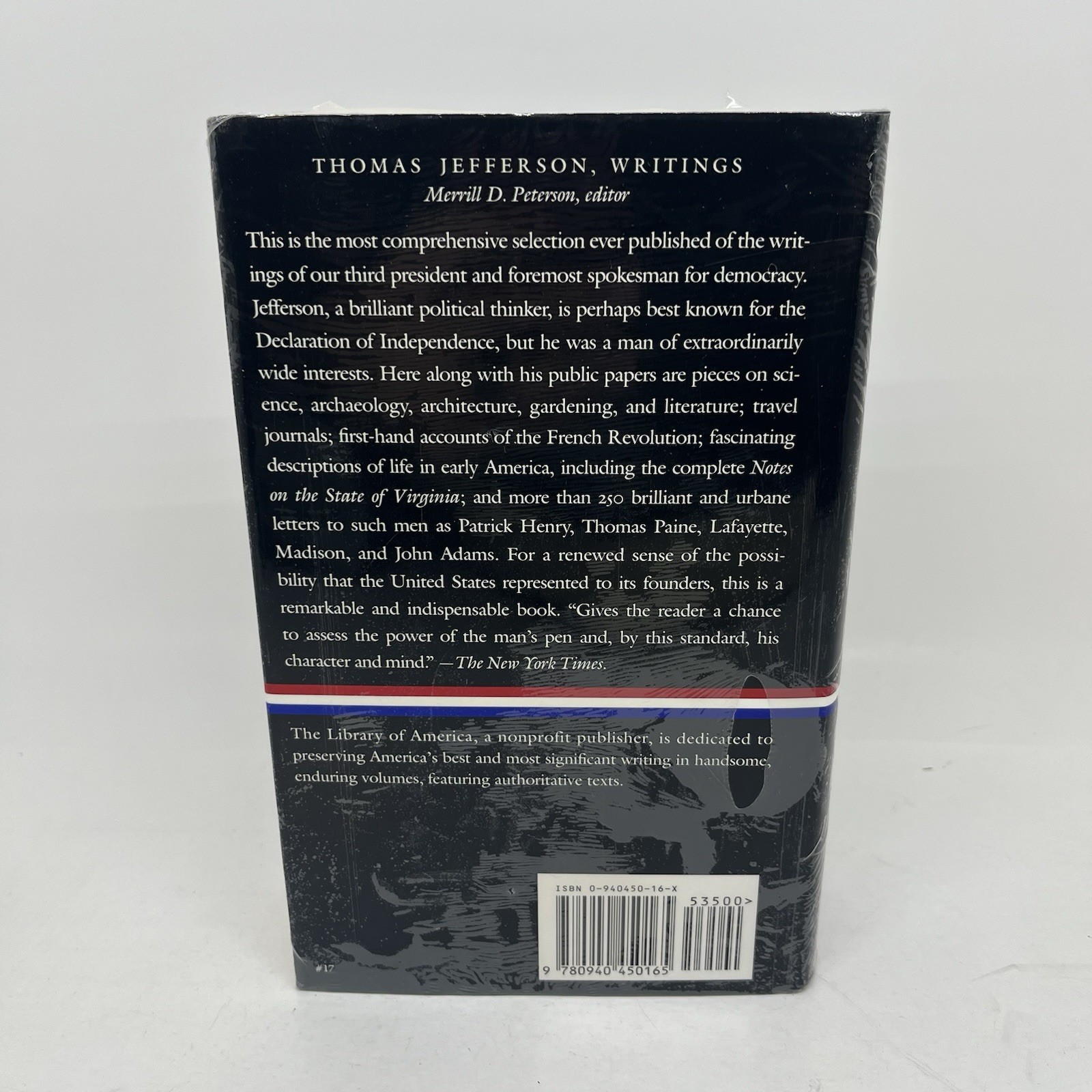 The Library Of America Founders Collection Book Thomas Jefferson Writings SEALED