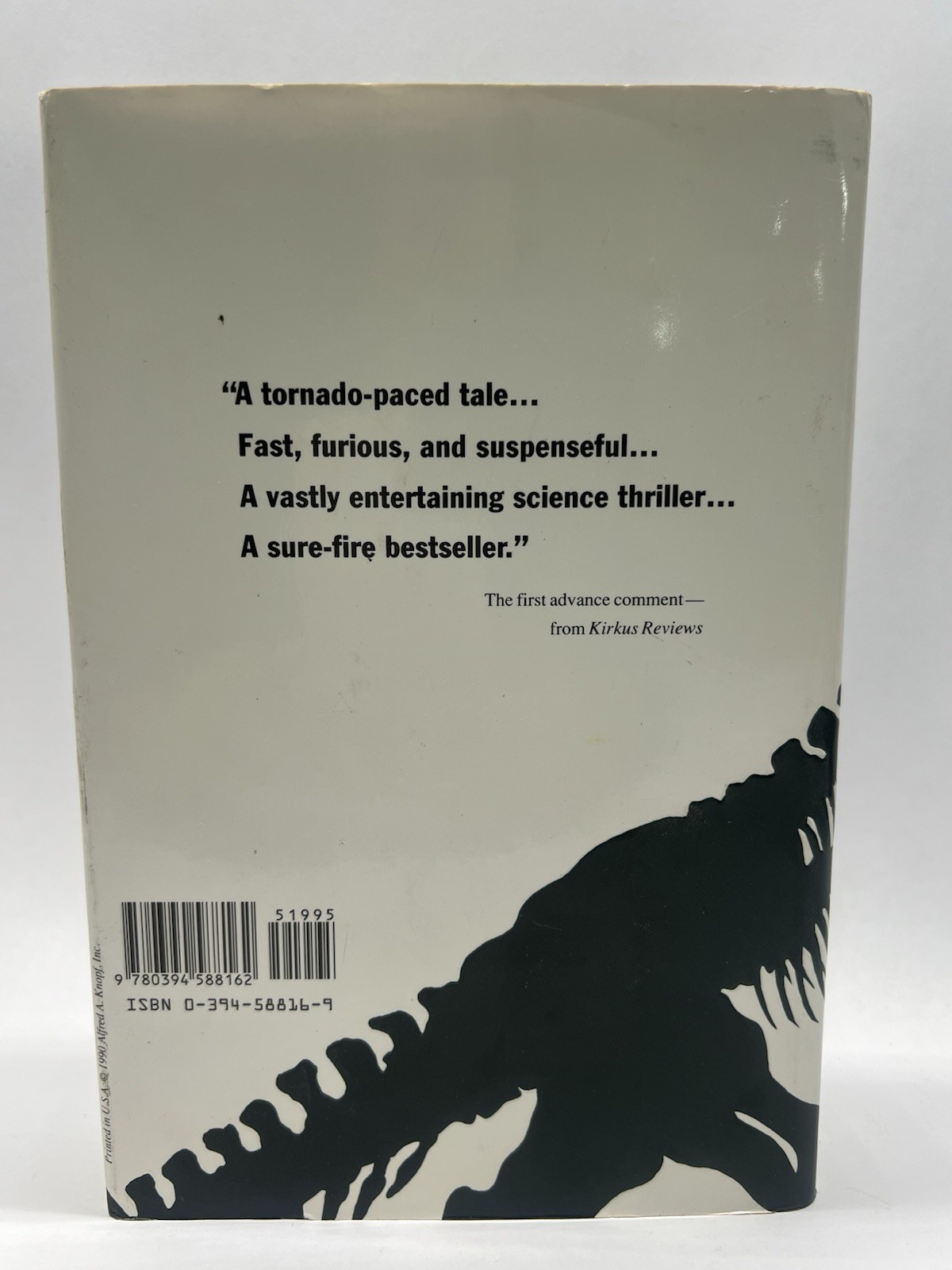 RARE! Jurassic Park by Michael Crichton • 1990 First Trade Edition 1st Print HC