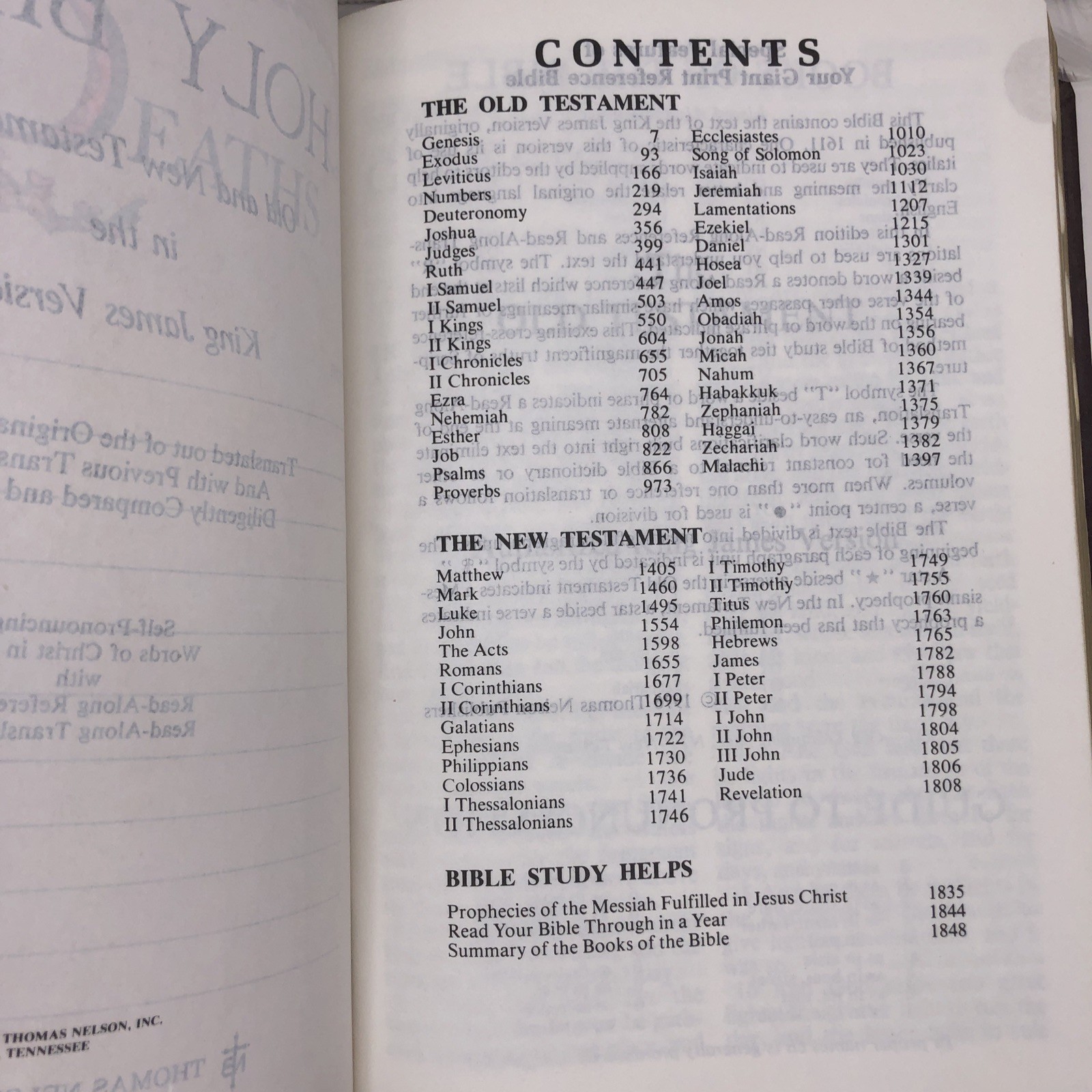 Holy Bible King James Giant Print Reference Concordance Nelson 833 BG Burgundy