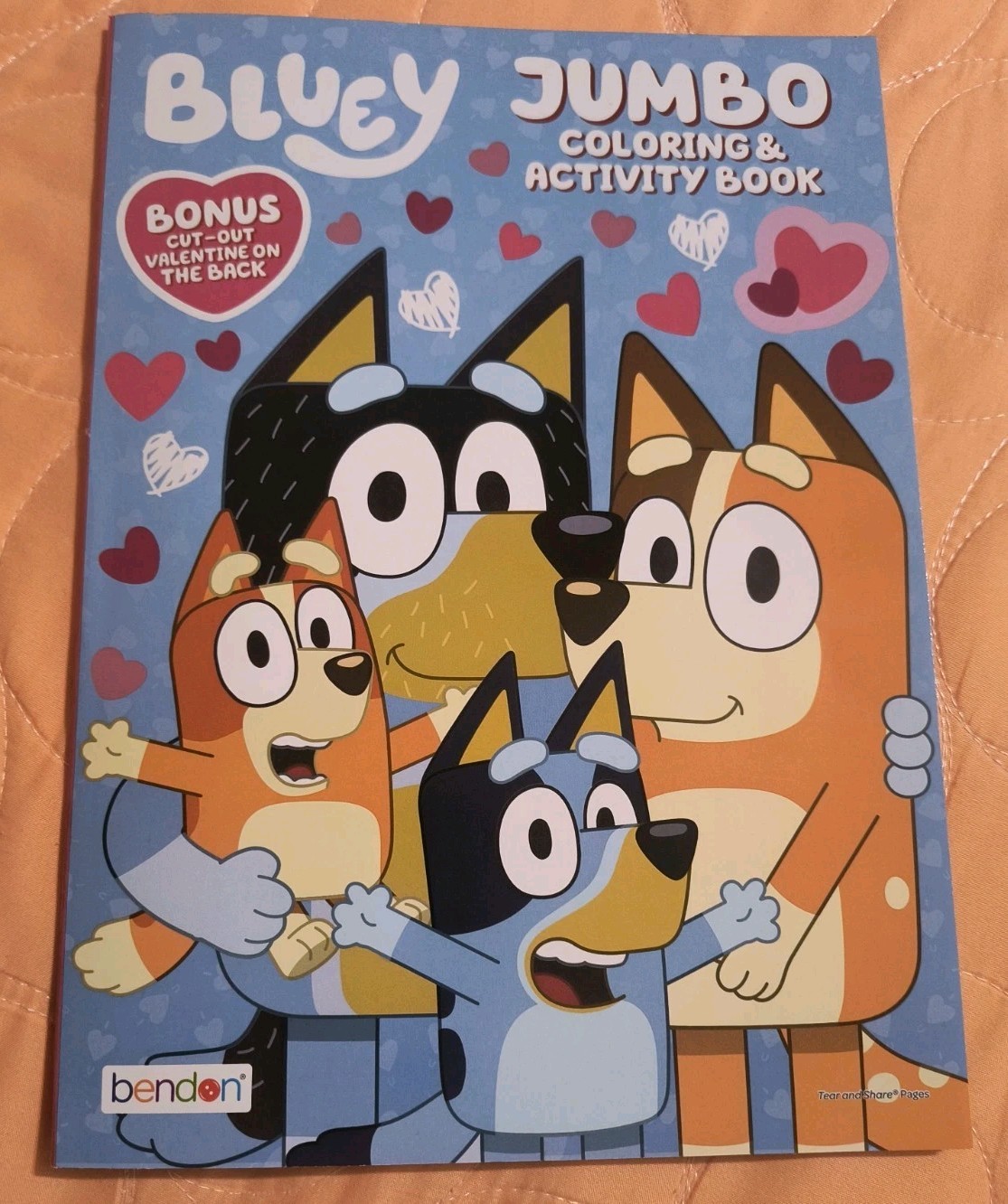 BLUEY Valentine&rsquo;s 💕Jumbo Coloring & Activity Book with Tear/Share Pages🆕🆓Ship