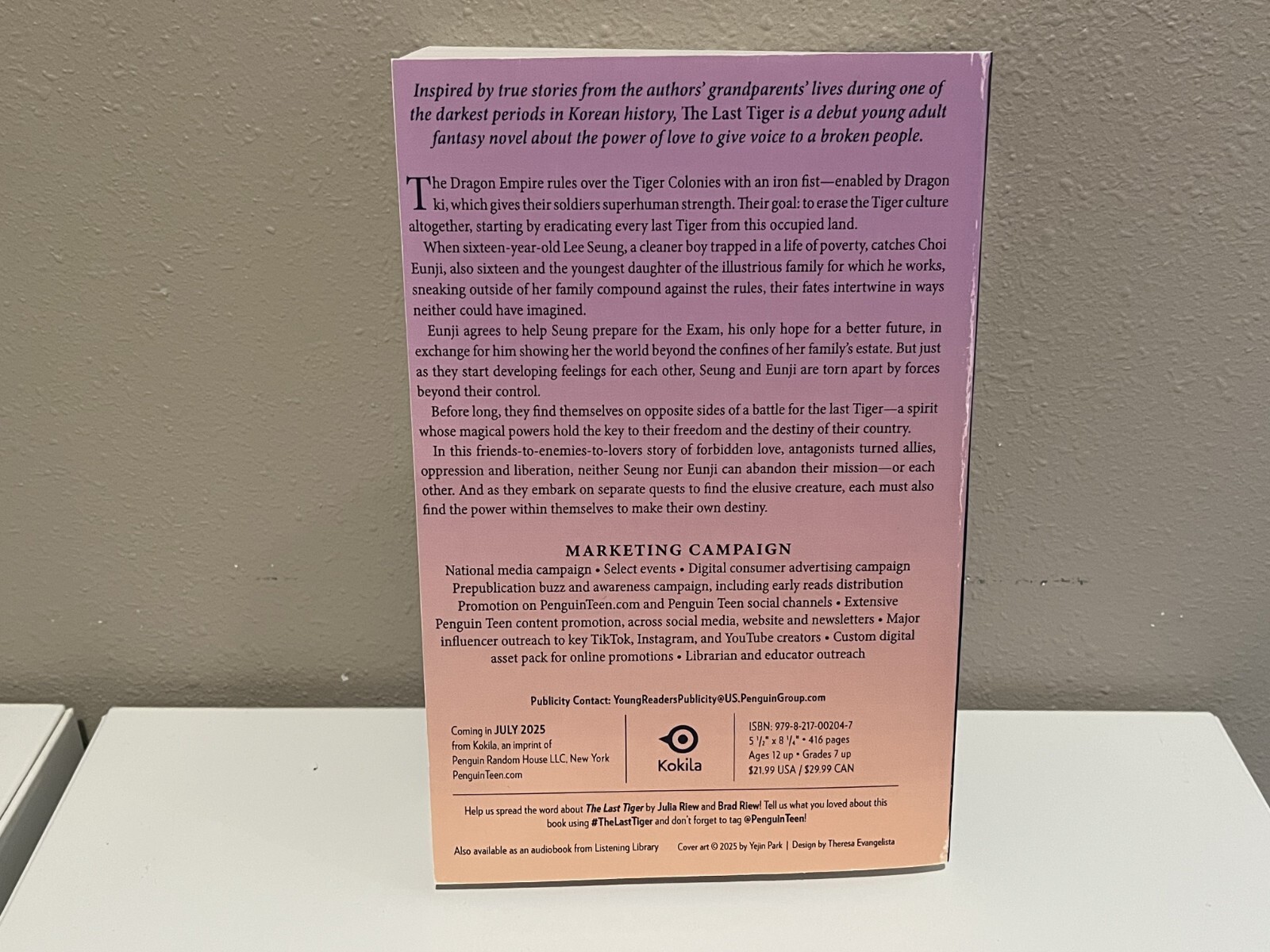 The Last Tiger by Julia Riew – Advanced Reader&rsquo;s Copy