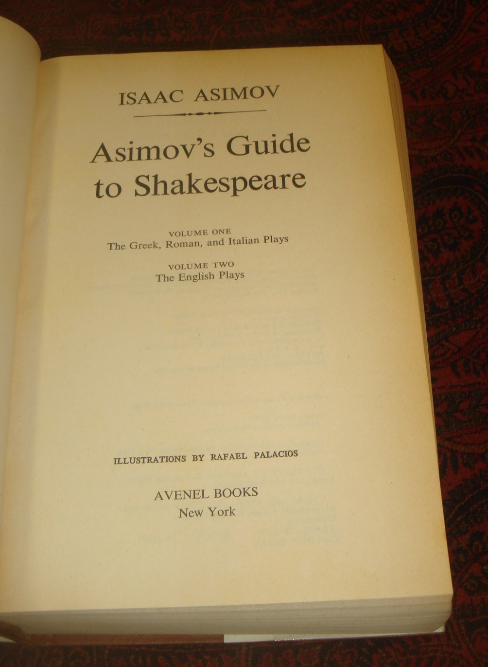 Asimov&rsquo;s Guide to Shakespeare by Isaac Asimov 1978 HC/DJ Avenel 1978 -1536 pages