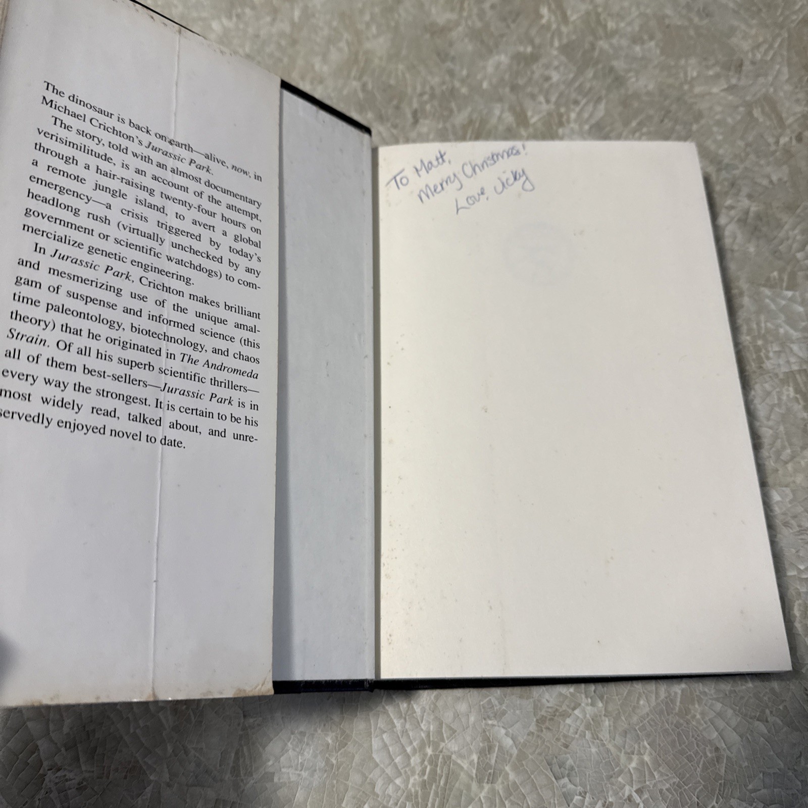1990 Michael Crichton&rsquo;s JURASSIC PARK Black Hardcover Borzoi Knopf No Barcode