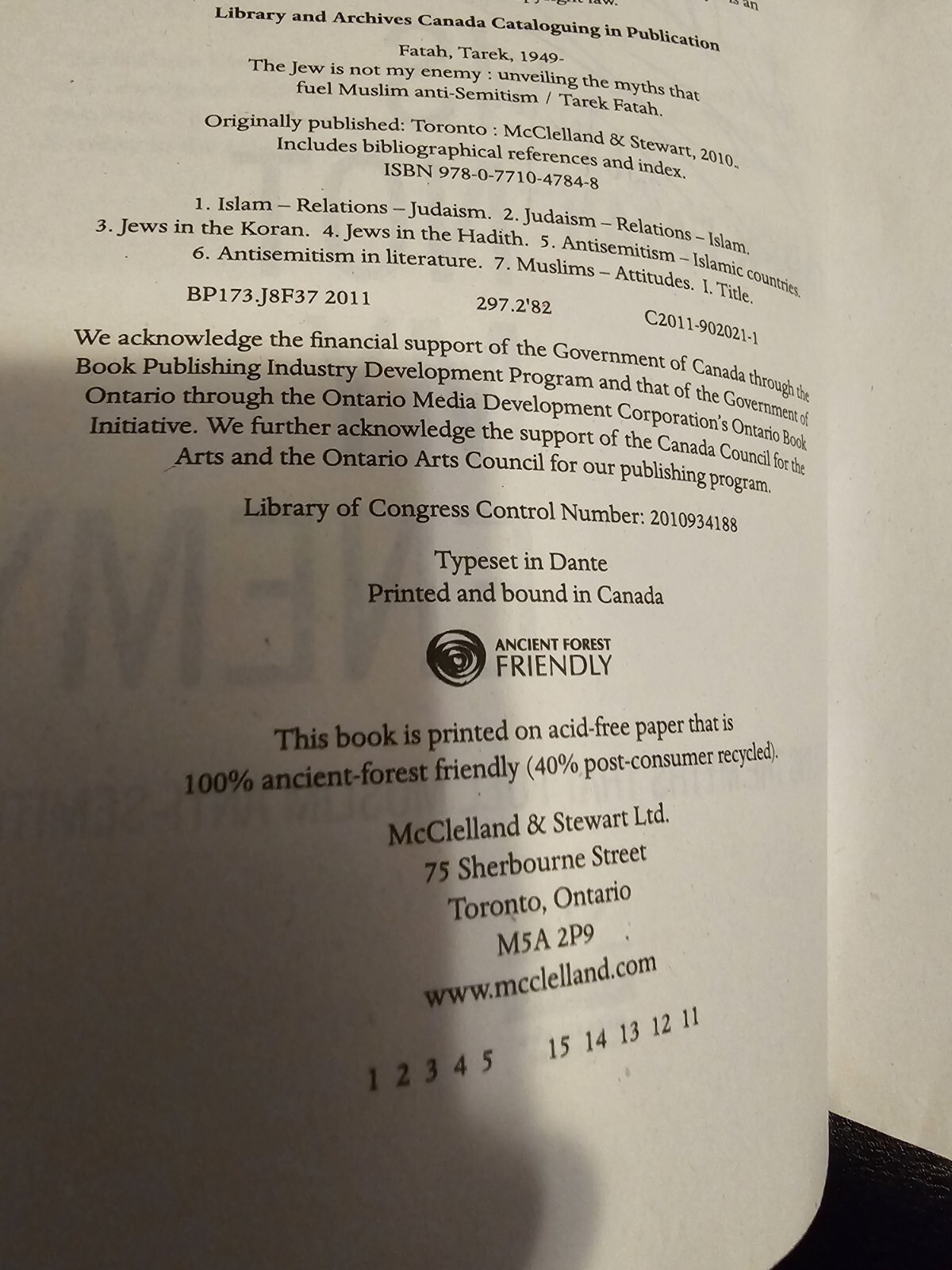 The Jew Is Not My Enemy Paperback Book By Tarek Fatah Signed