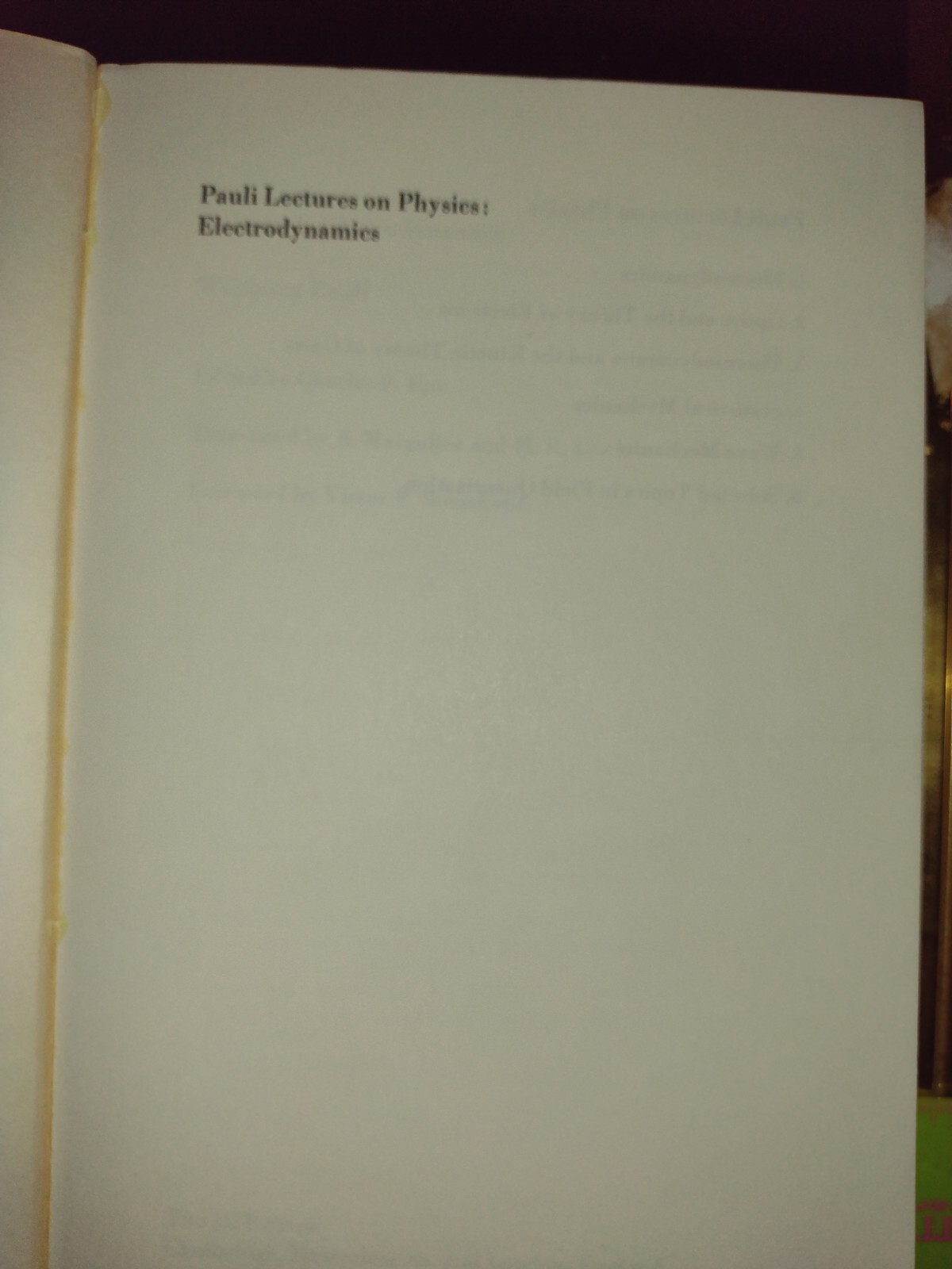 Wolfgang Pauli Lectures on Physics 4 Of 6 Volumes From 1973 1st Ed #1,2,5,6 New