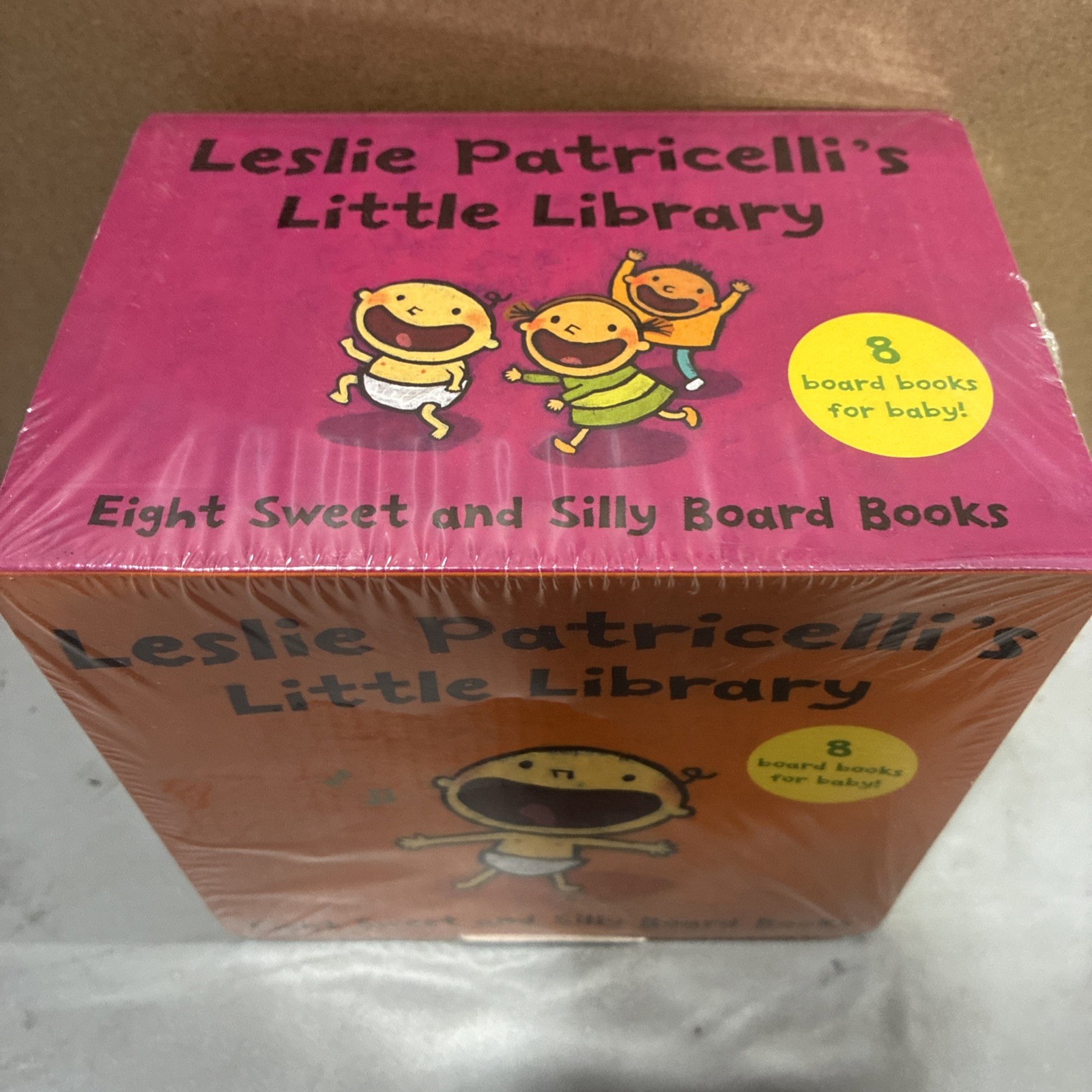 LESLIE PATRICELLI&rsquo;S LITTLE LIBRARY – 8 Board Books For Baby – NEW