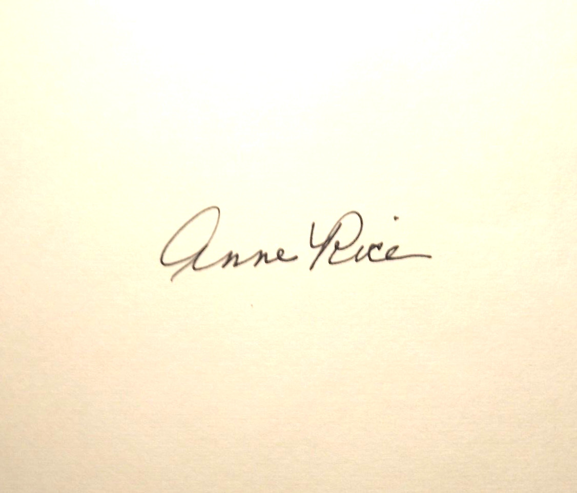 Anne Rice Interview With The Vampire (1976) HC.DJ. 1st. Ed. 2nd Prnt Signed Page