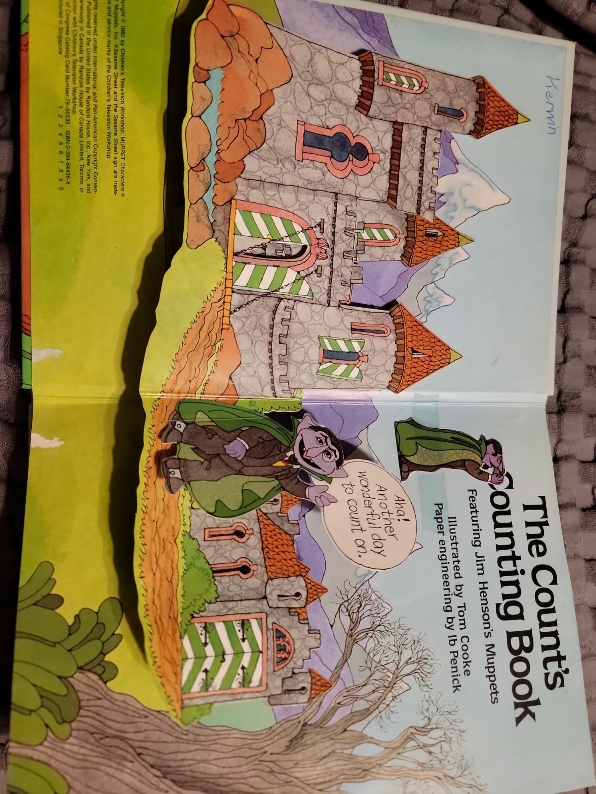 Vtg Sesame Street The Count&rsquo;s Counting Pop-Up Book 1980 Jim Hensons&rsquo;s Muppets