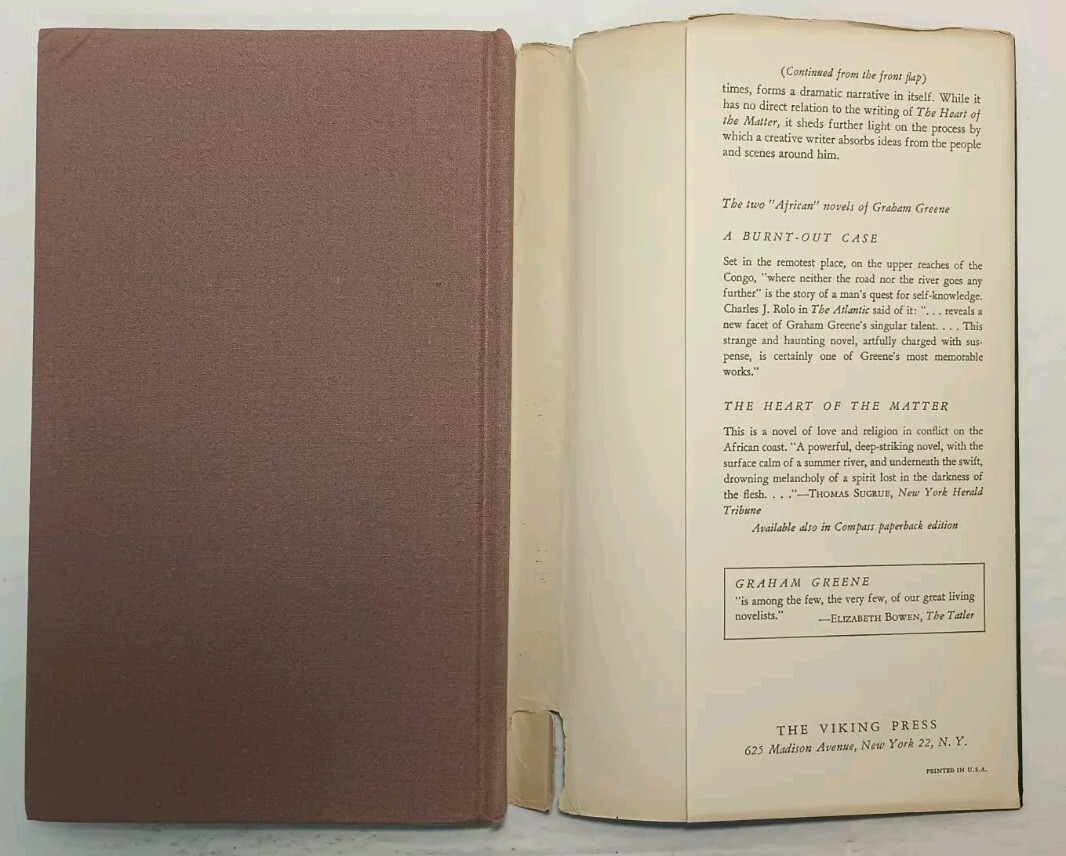 IN SEARCH OF A CHARACTER: Two African Journals by Graham Green (1962 HC/DJ)