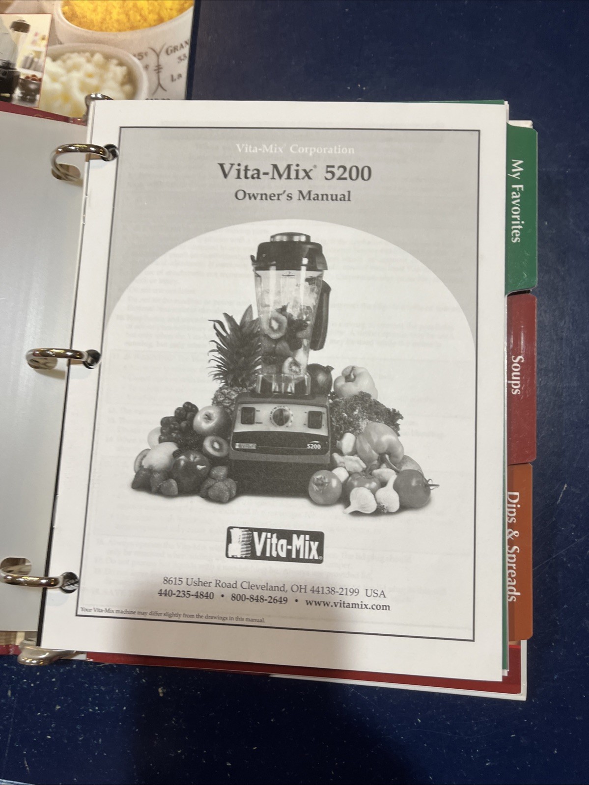 Vita-Mix Whole Food Recipes 3-Ring Binder & Owner&rsquo;s Manual, 2009 Spiral HC +