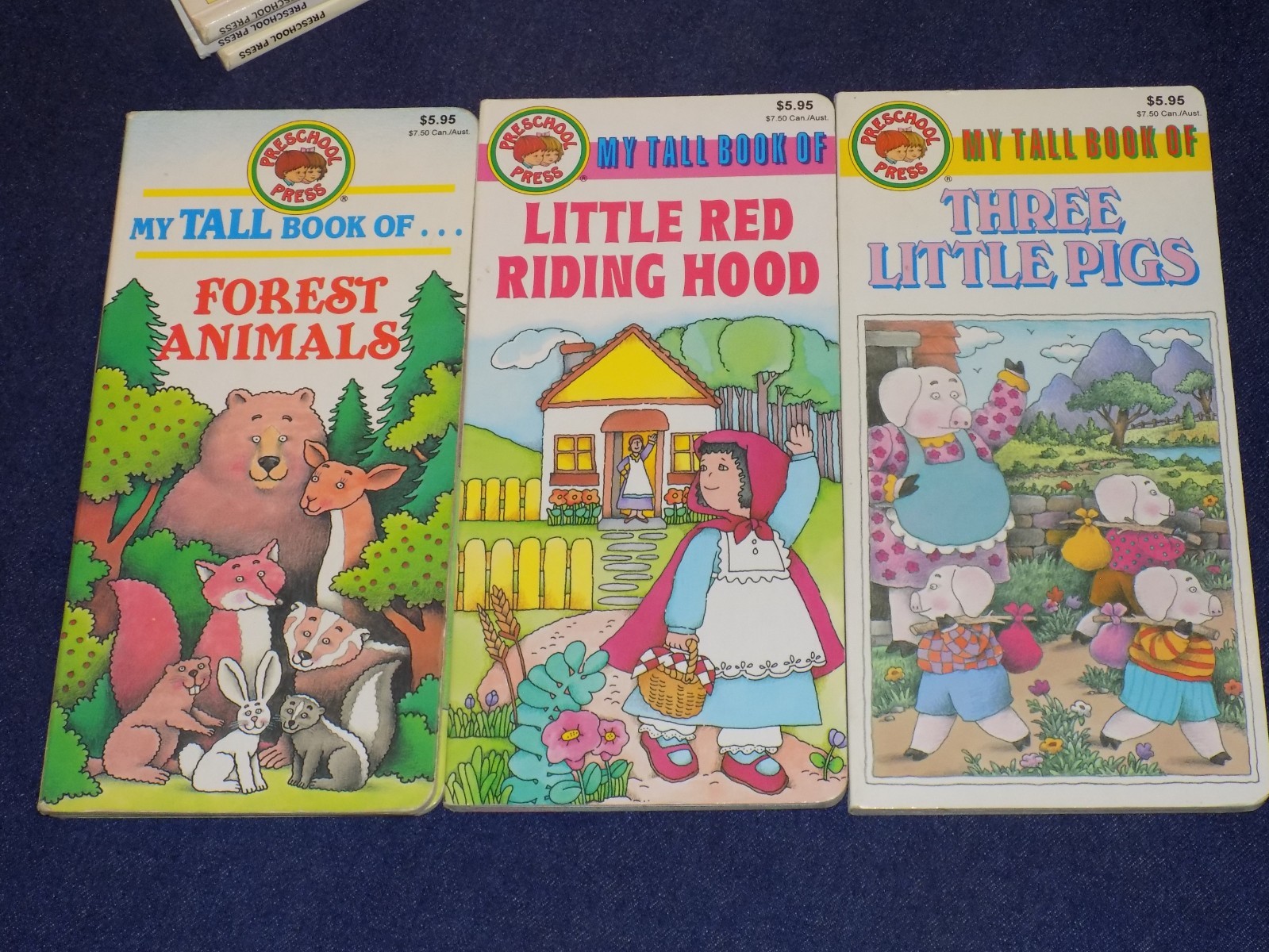 7 TOTAL Preschool Press My Tall Book of HAPPY TOWN forest animals Dinosaurs 1989