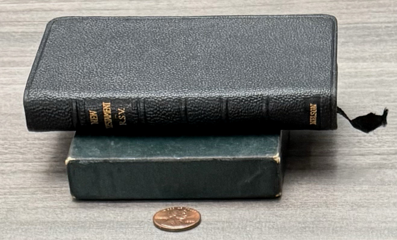 VTG Thinline 1946 Pocket New Testament RSV Black Leather 691X Nelson ~ 4.9&Prime; x 3&Prime;