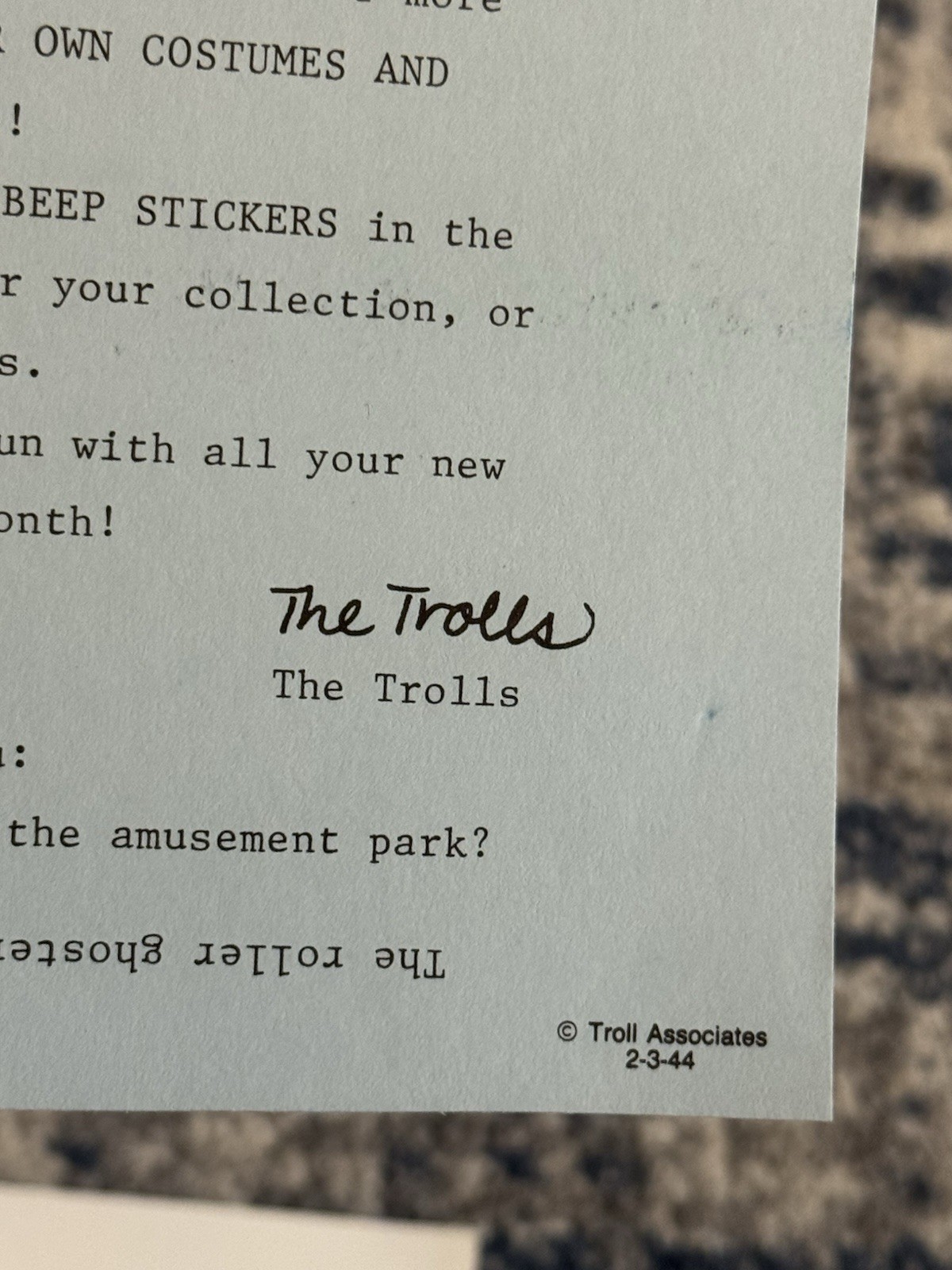 Vintage Scholastic 1980&rsquo;s TROLL BOOK CLUB Teacher FLYER BOOKLET BAG SET w/ Tape