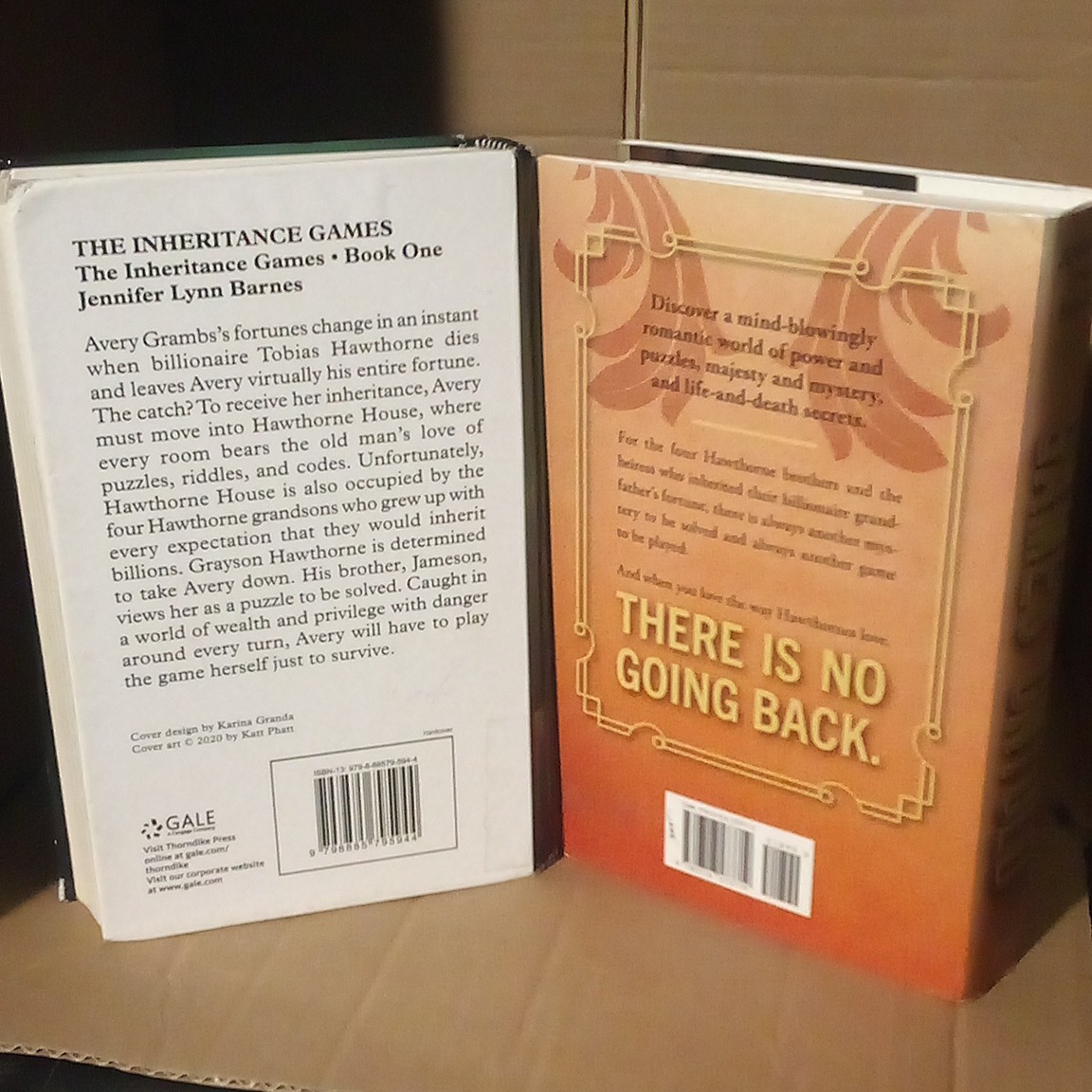The Inheritance Games Jennifer Lynn Barnes Hardcover Large Print Thorndike 2024