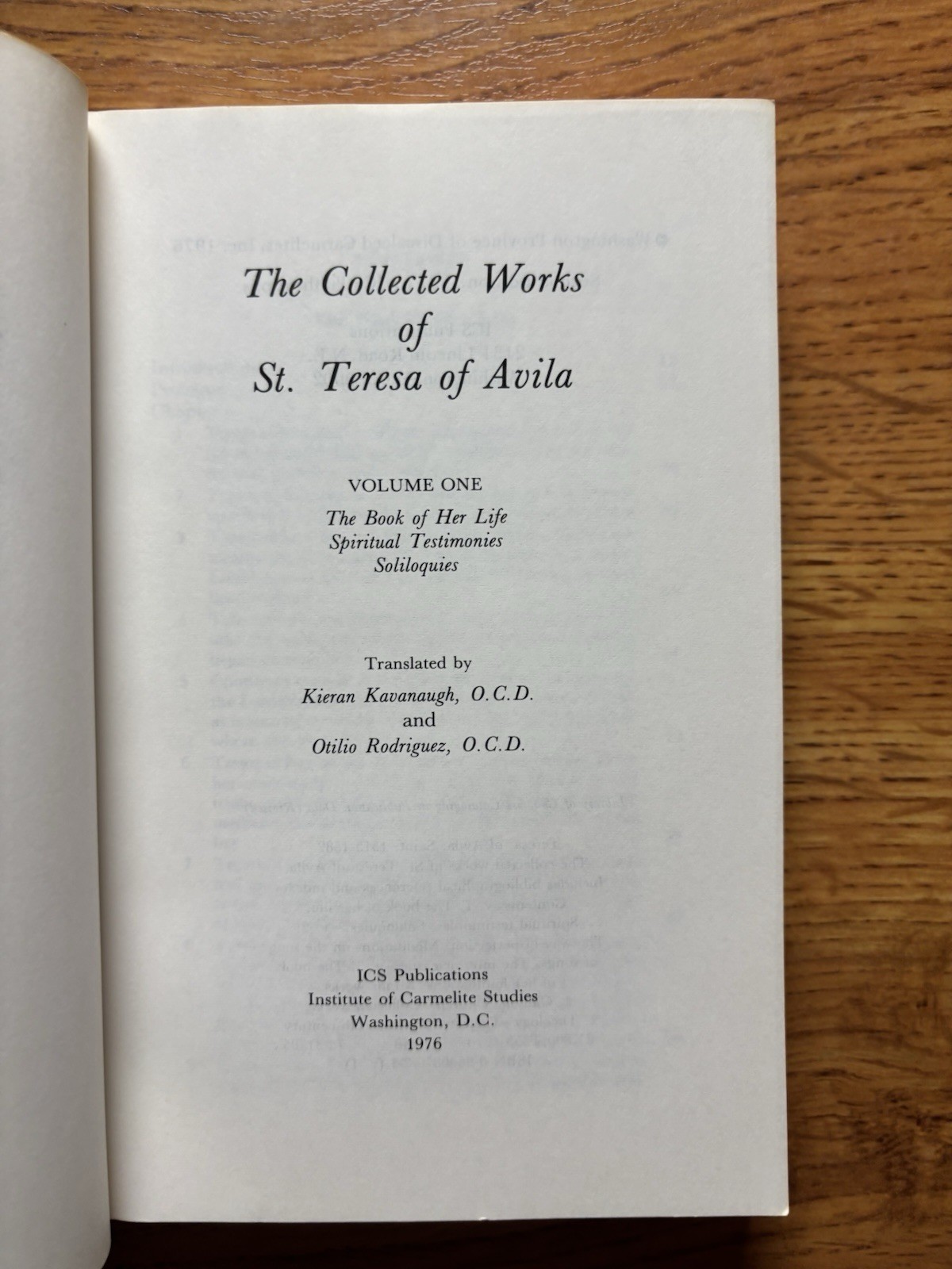 Collected Works of St. Teresa of Avila, Vol 1, Spiritual Testimonies Soliloquies