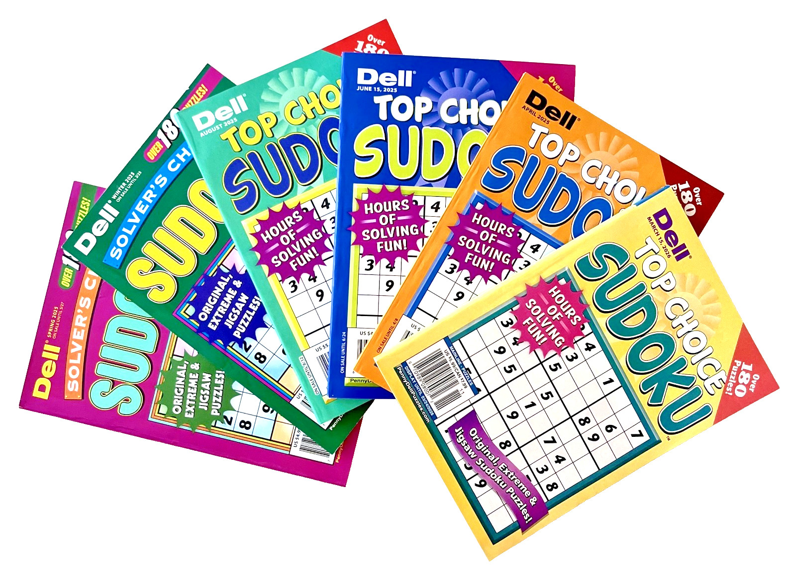 Lot 6 Penny Press Dell Sudoku Top Choice Solver Choice Puzzle Bks Extreme Jigsaw