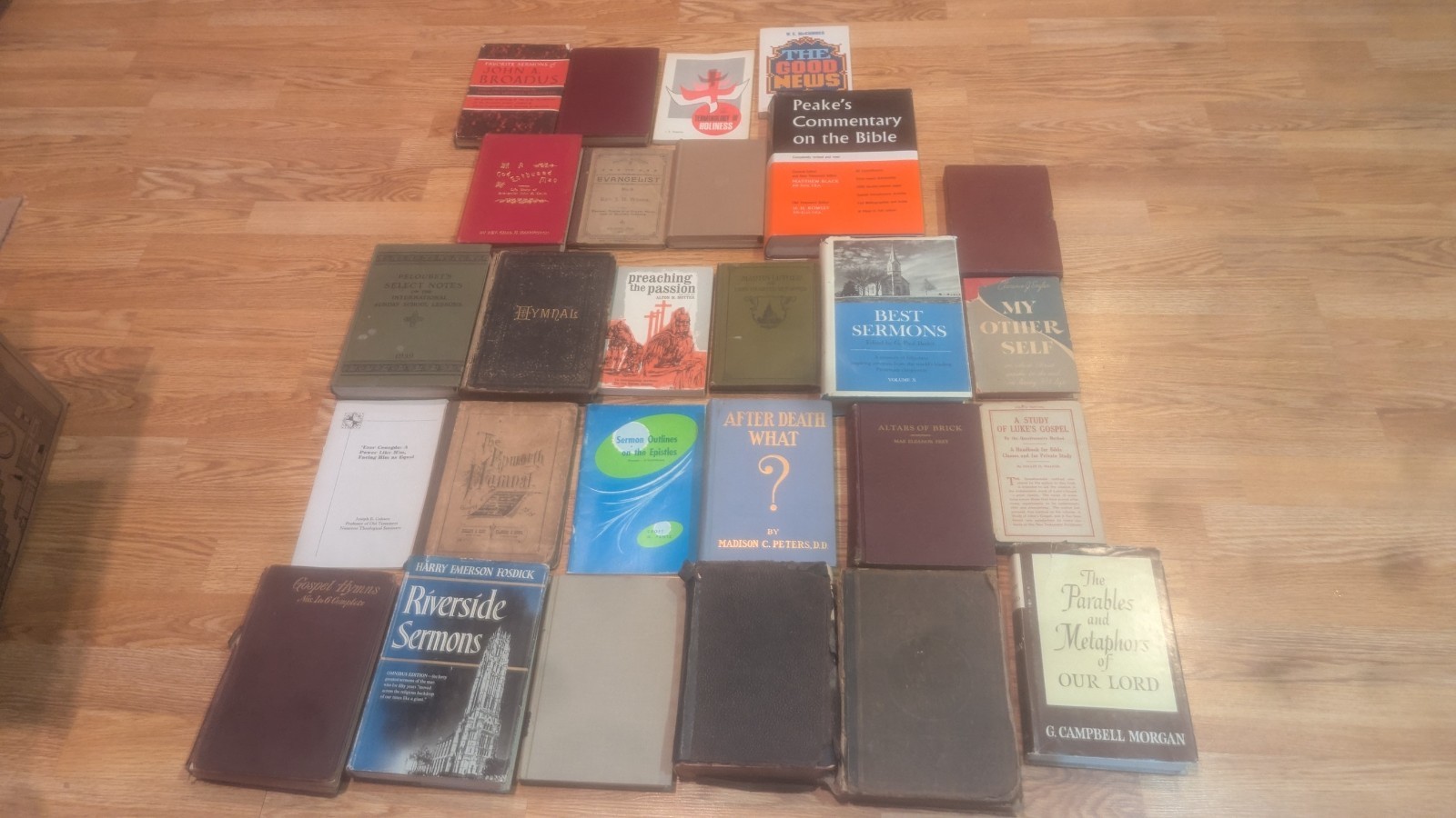 Vintage Lot 27 Christian Sermons Bible Study Commentary Hymnals Pastor&rsquo;s Library