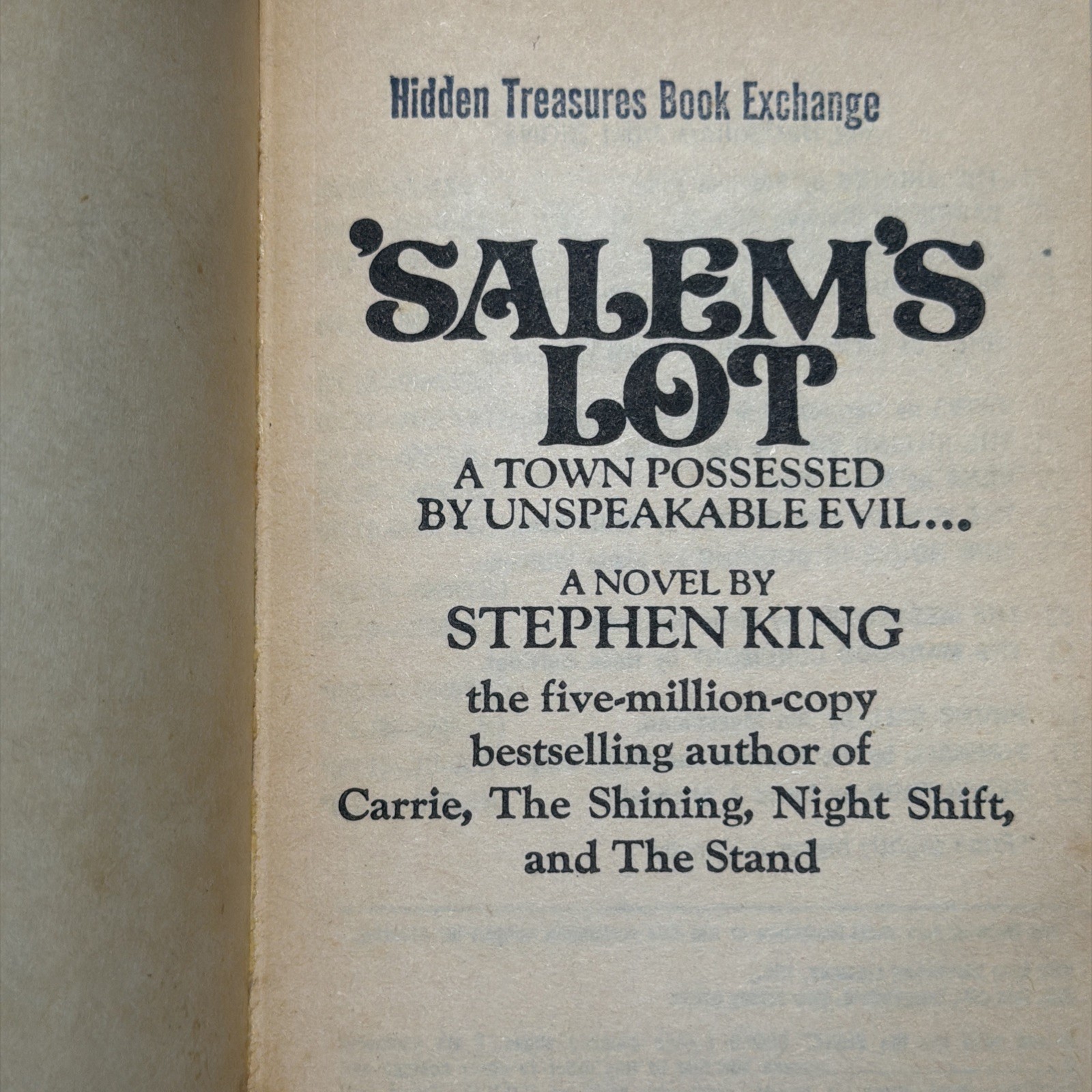 Salem&rsquo;s Lot Stephen King 1976 First Signet Printing Paperback with B&W Pictures