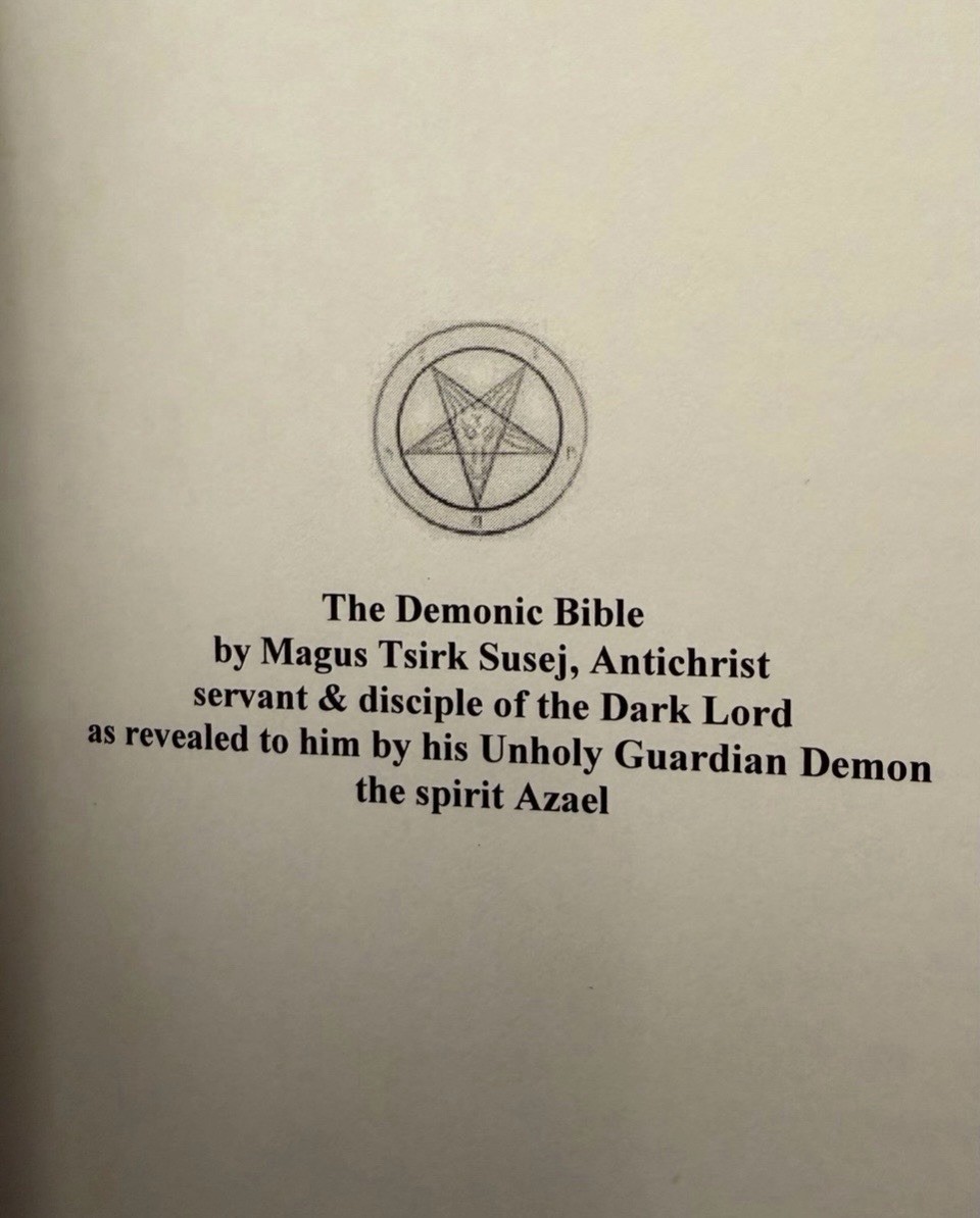 The Demonic Bible By Tsirk Susej 2005 Embassy Of Lucifer Satanism