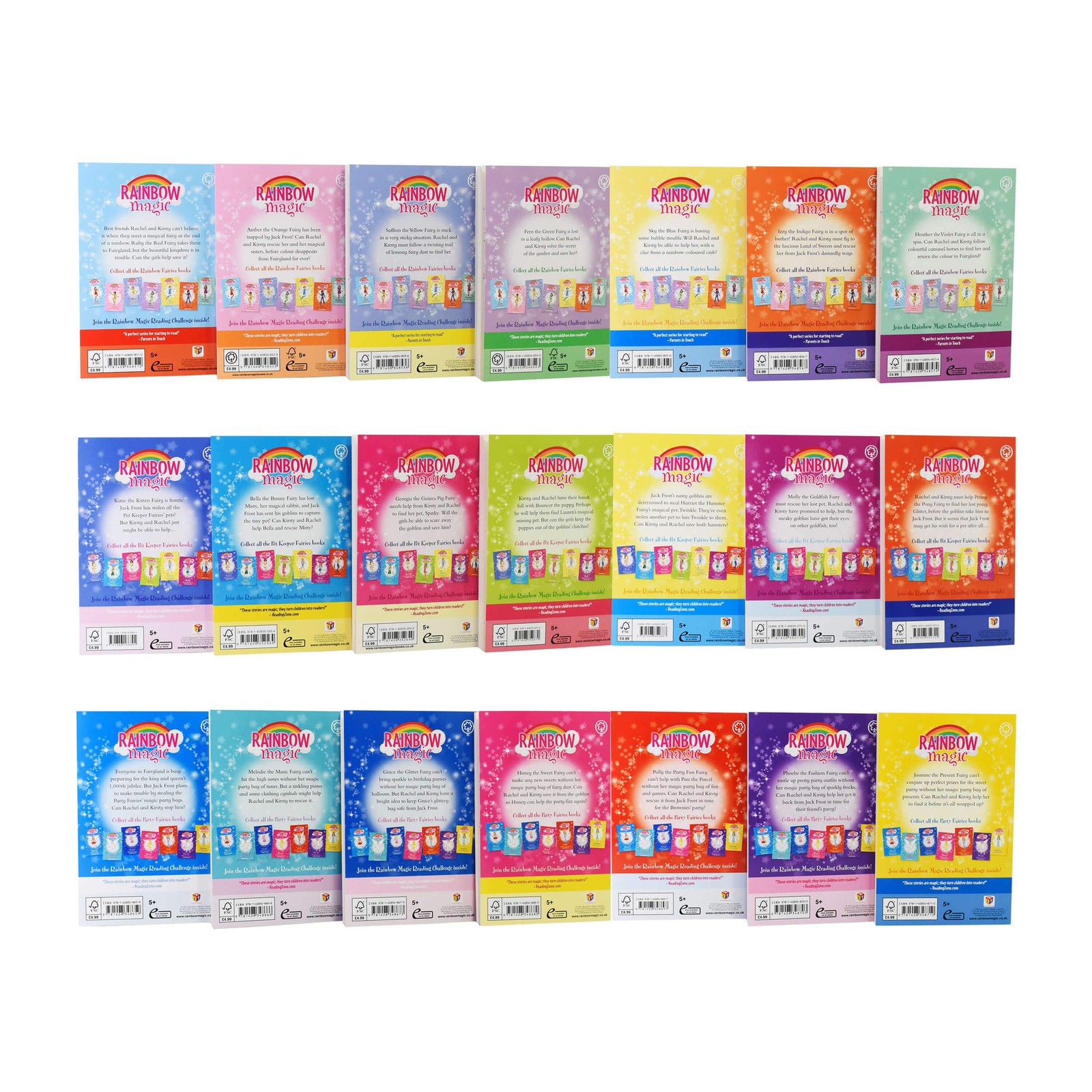 Rainbow Magic The Magical Party 21 Books BoxSet by Daisy Meadows – Ages 7-9 – PB