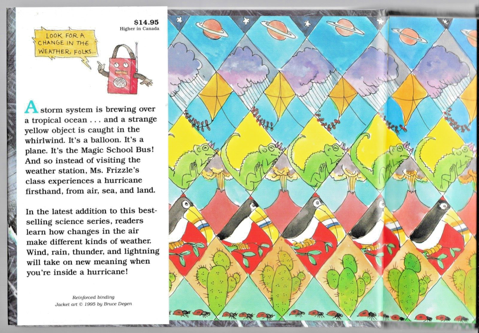 2x Signed Joanna Cole, Bruce Degen Magic School Bus Inside A Hurricane Inscribed