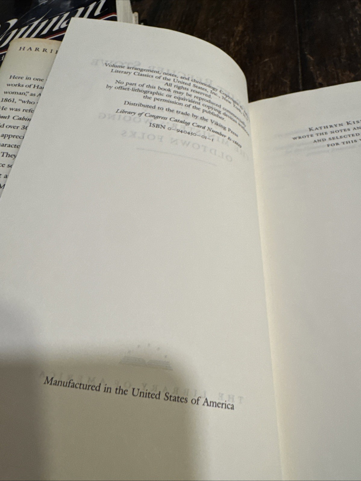 3 The Library of America HOWELLS 1982, WHITMAN 1982, STOWE 1982