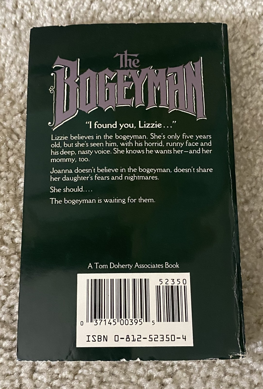 Vintage The Bogeyman by Maxine O&rsquo;Callaghan PB Book TOR Horror First Printing