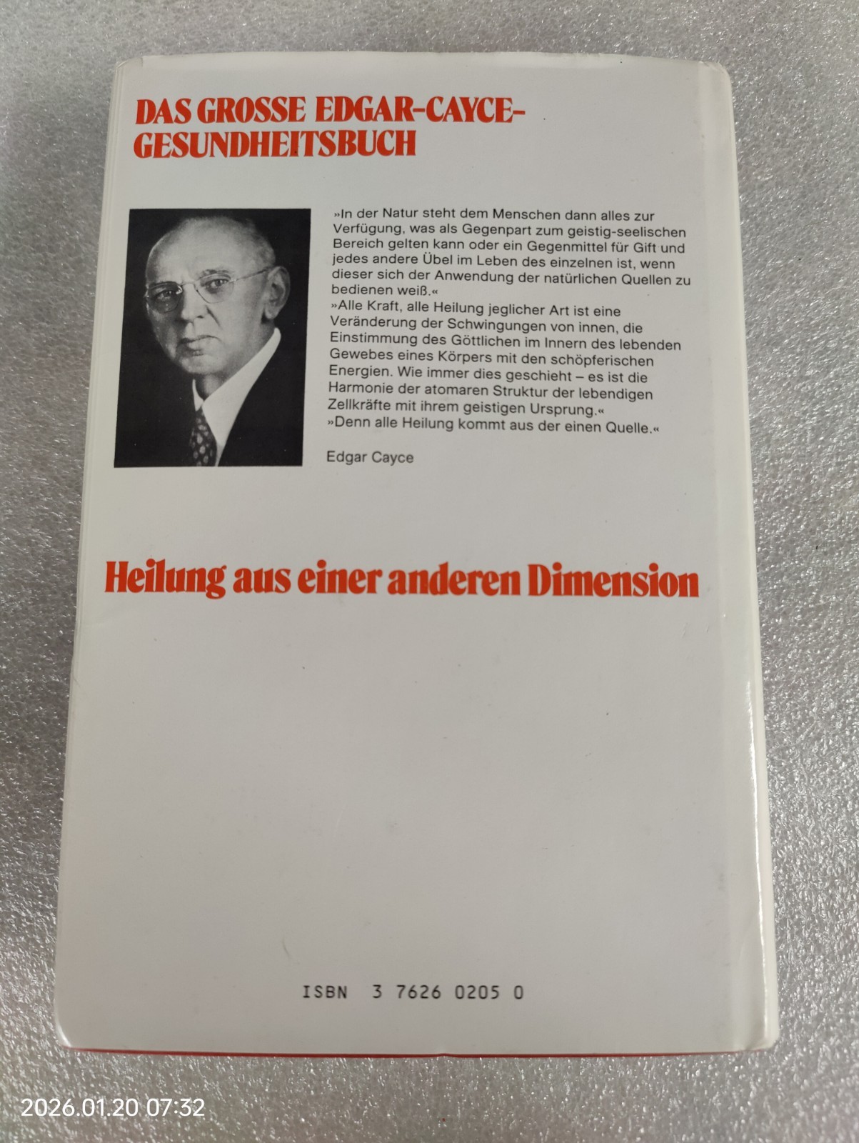 Das grosse Edgar-Cayce-Gesundheitsbuch 7th Edition « Auflage » 1986