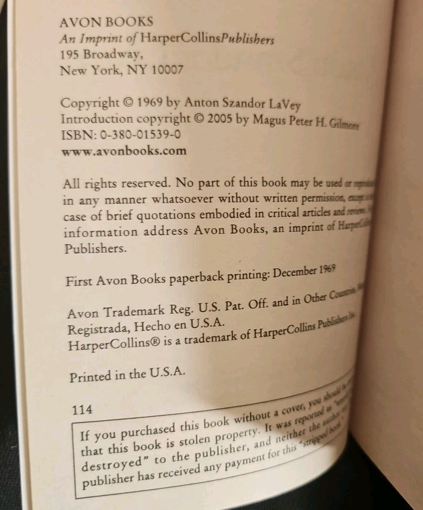 Satanic Bible by Anton La Vey (1976, Mass Market)