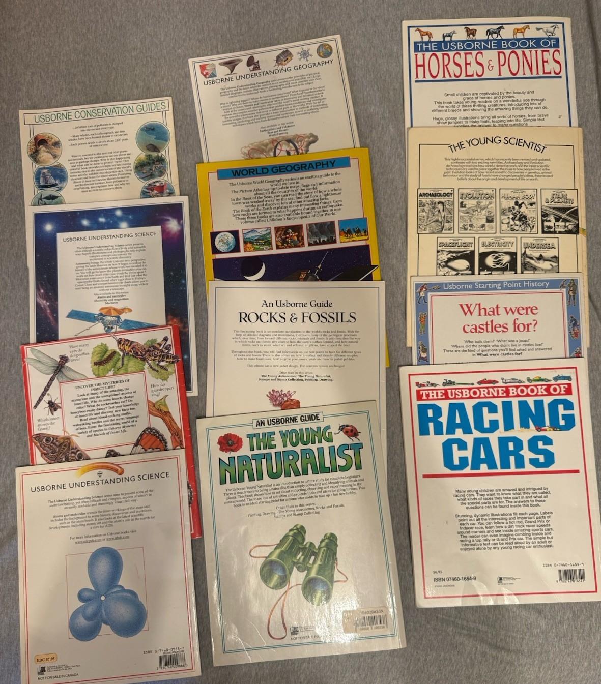 LOT of Vintage Usborne Books Science Guides 1990s Children&rsquo;s Books x 12