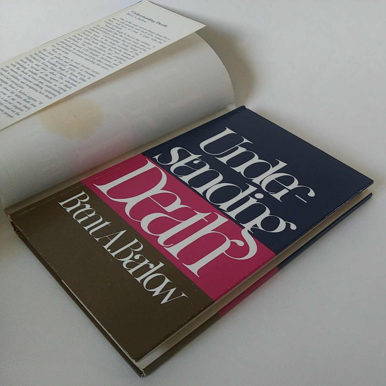 1979 « Understanding Death » By Brent. A. Barlow Hardcover, Dust Jacket, Good Cond