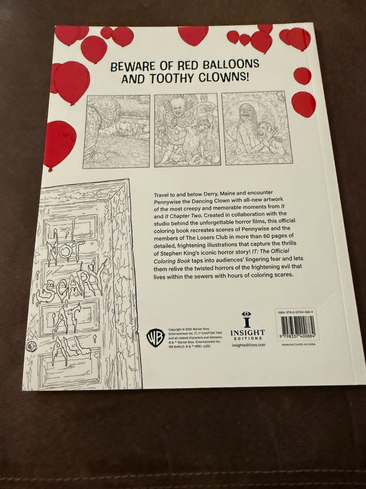 It Official Coloring Book 60 pages Stephen King Horror