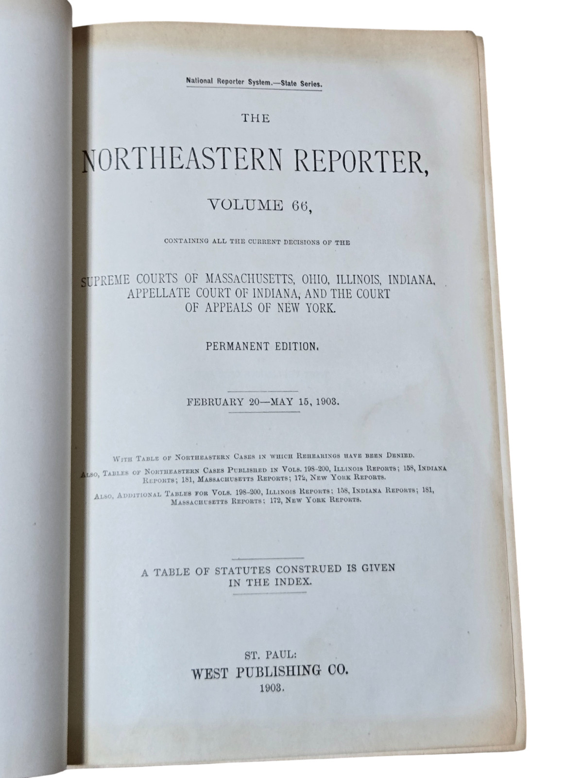 Northeastern Reporter Vols 64, 66, 68 & 69 (1902–1904) Antique Law Books Set of4