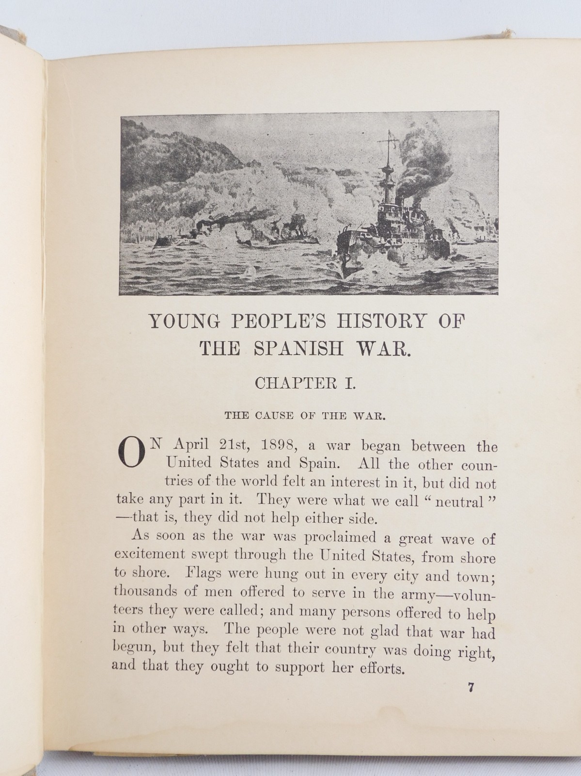 Antique Young People&rsquo;s History Of The Spanish War 1900 Prescott Holmes Illus HC