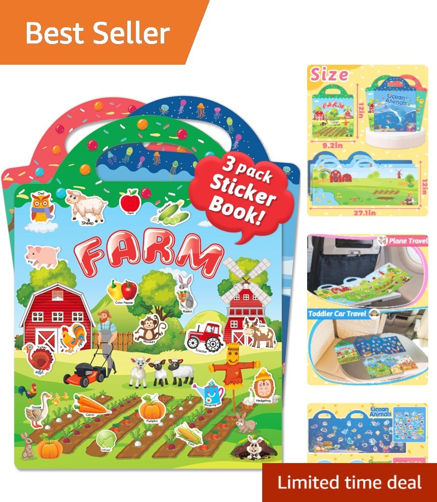 Multicolored Reusable Sticker Set – Fun Themes for Toddlers & Young Children
