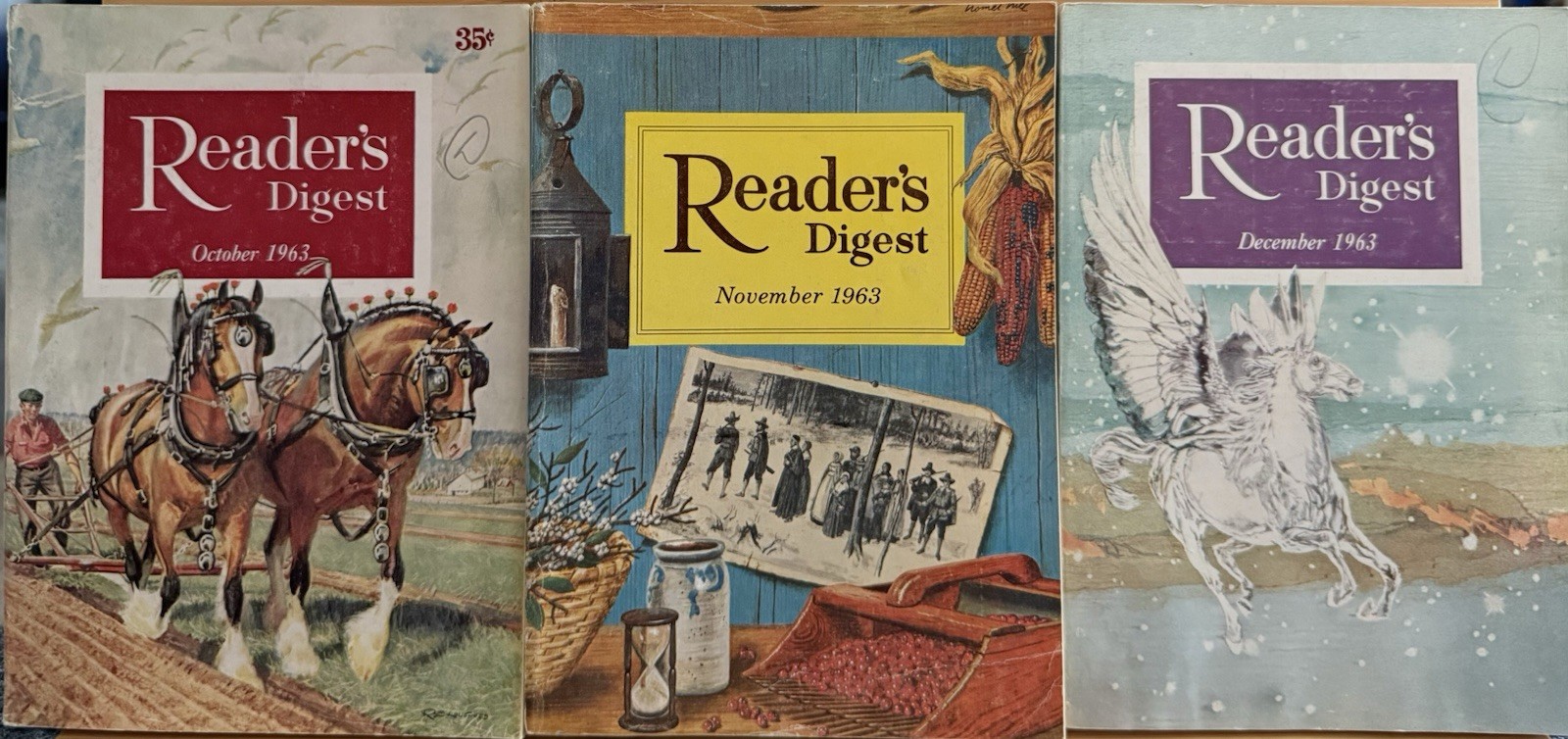 1963 Oct. Nov. Dec. (3) Vintage Classics READER&rsquo;S DIGEST MAGAZINE History Retro