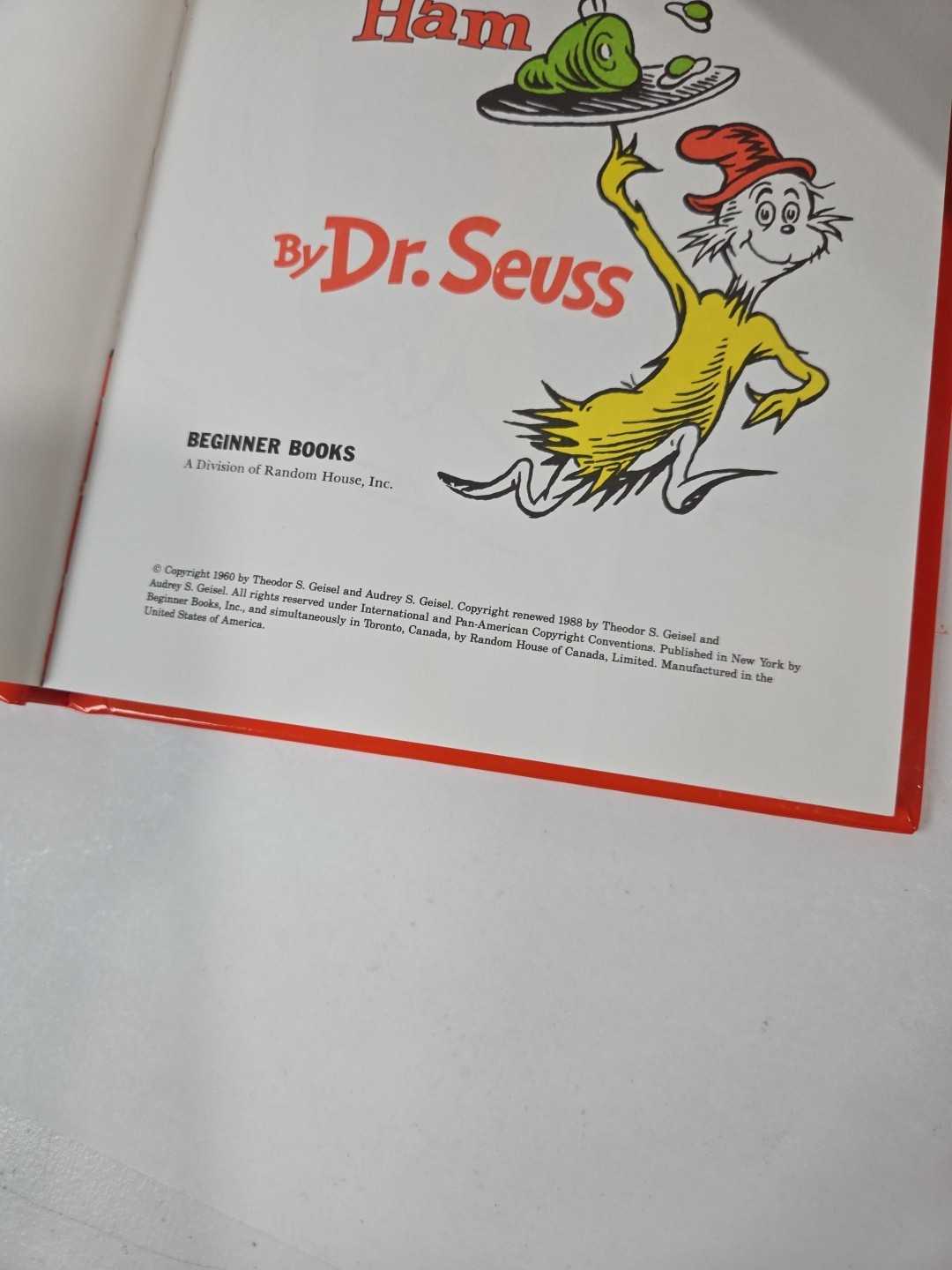 Dr. SUESS “Green Eggs and Ham” Hardcover Book -Good Condition