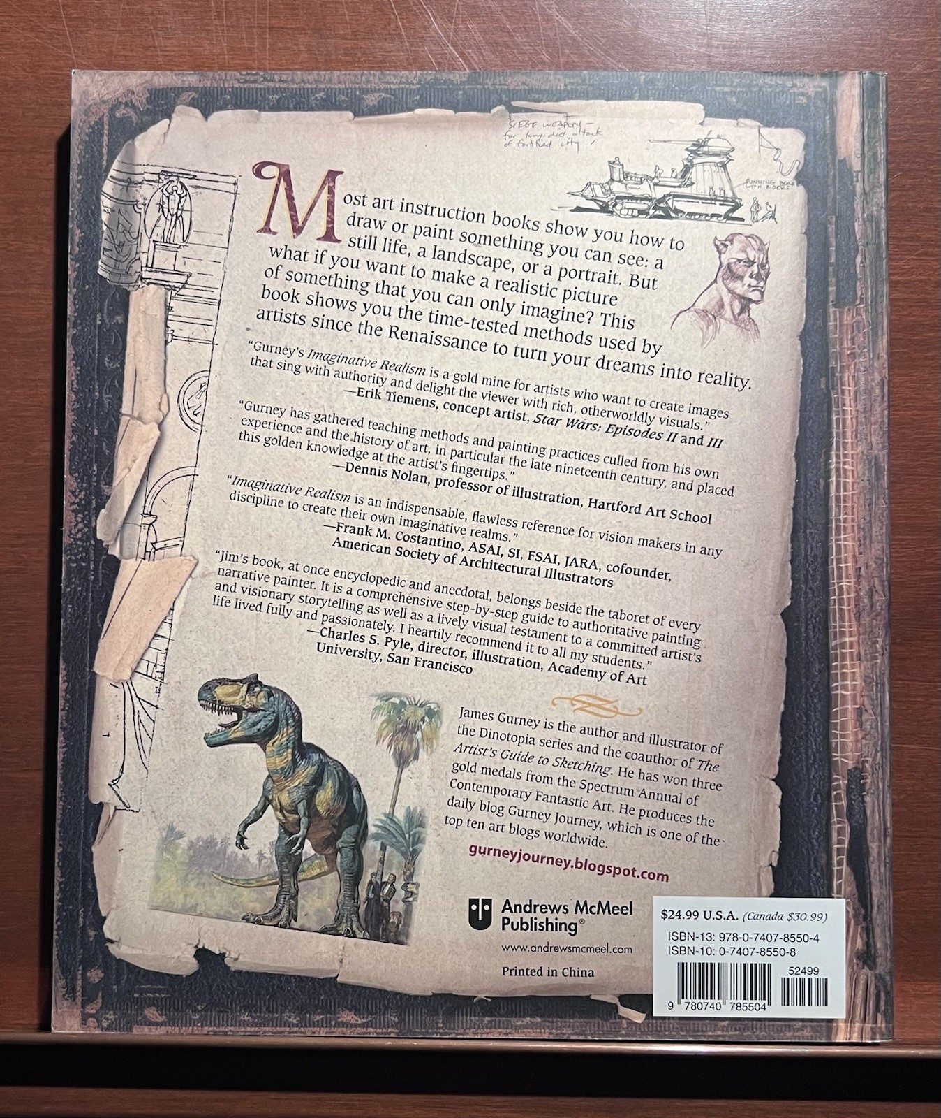James Gurney Signed Imaginative Realism w/ Original Sketch Drawing Art Dinotopia