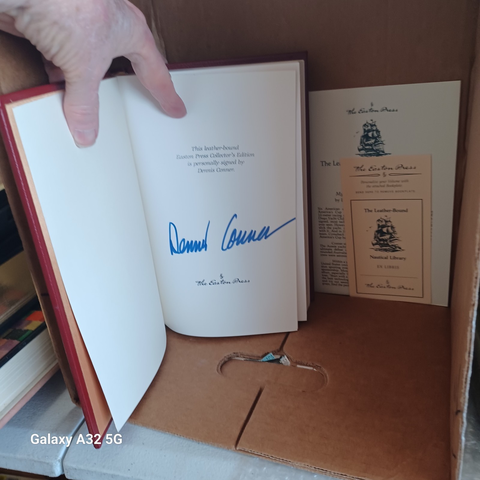 Comeback Dennis Connor Signed My Race For the America&rsquo;s Cup Leather New 0731