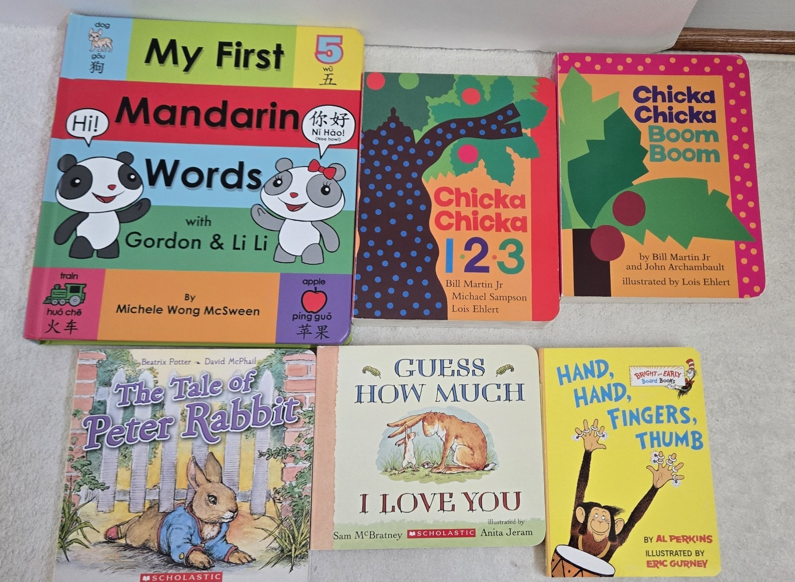 Lot of 6- Board Books for Children&rsquo;s/ Kids/ Toddler Babies/Preschool/Daycare