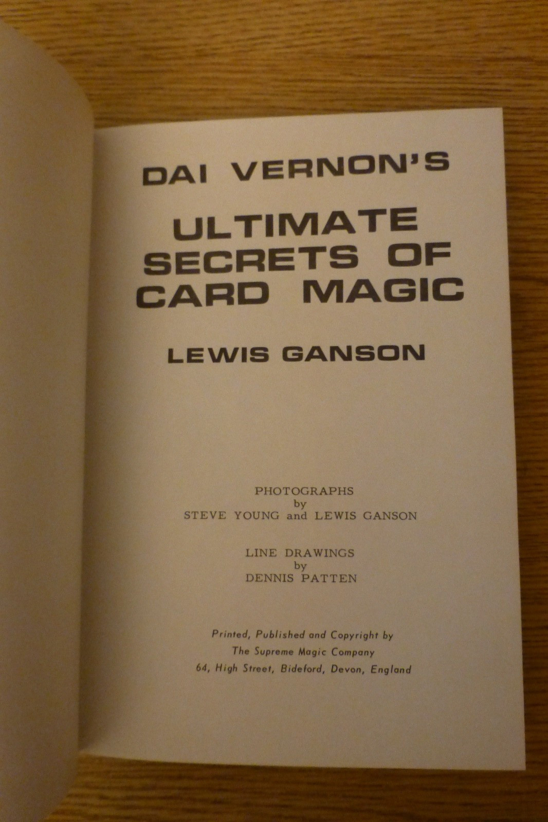 Dai Vernon, Secrets of Card Magic, Lewis Ganson, 4 different hardcovers