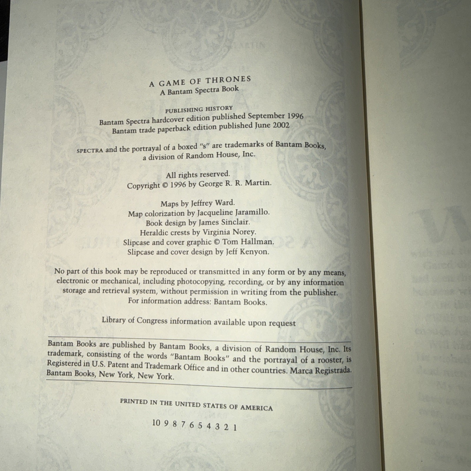 A Game of Throne by George R.R. Martin, Blue SlipCase Edition, Hardcover 1st