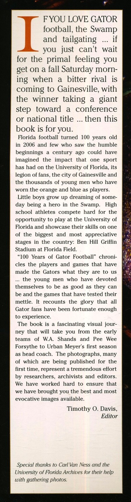 100 Years of Gator Football: Gold Edition PB 2007 Florida W3