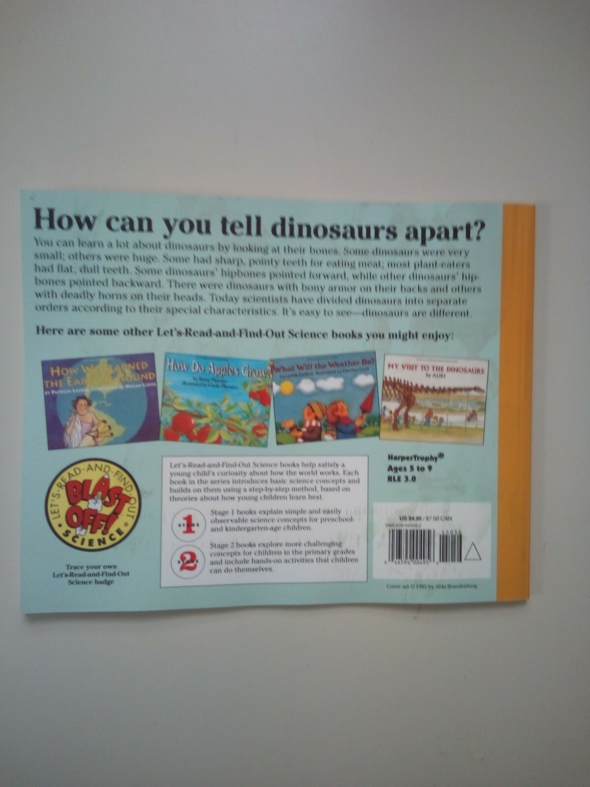 Dinosaurs Are Different By Aliki Paperback 1985 Stage 2